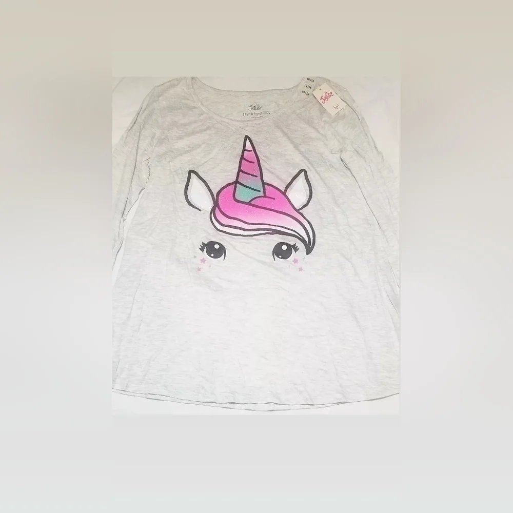 Justice Unicorn Long Sleeve Top Lipgloss Initial Tumbler